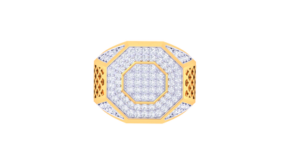 Éclat Octogone Prestige – 0.86 Ct Round Diamond Gold Ring
