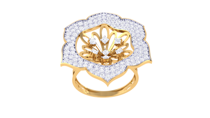 Eclat Blooming Stamen Ring In Rose Gold – 0.79 Ct Dazzling Diamonds