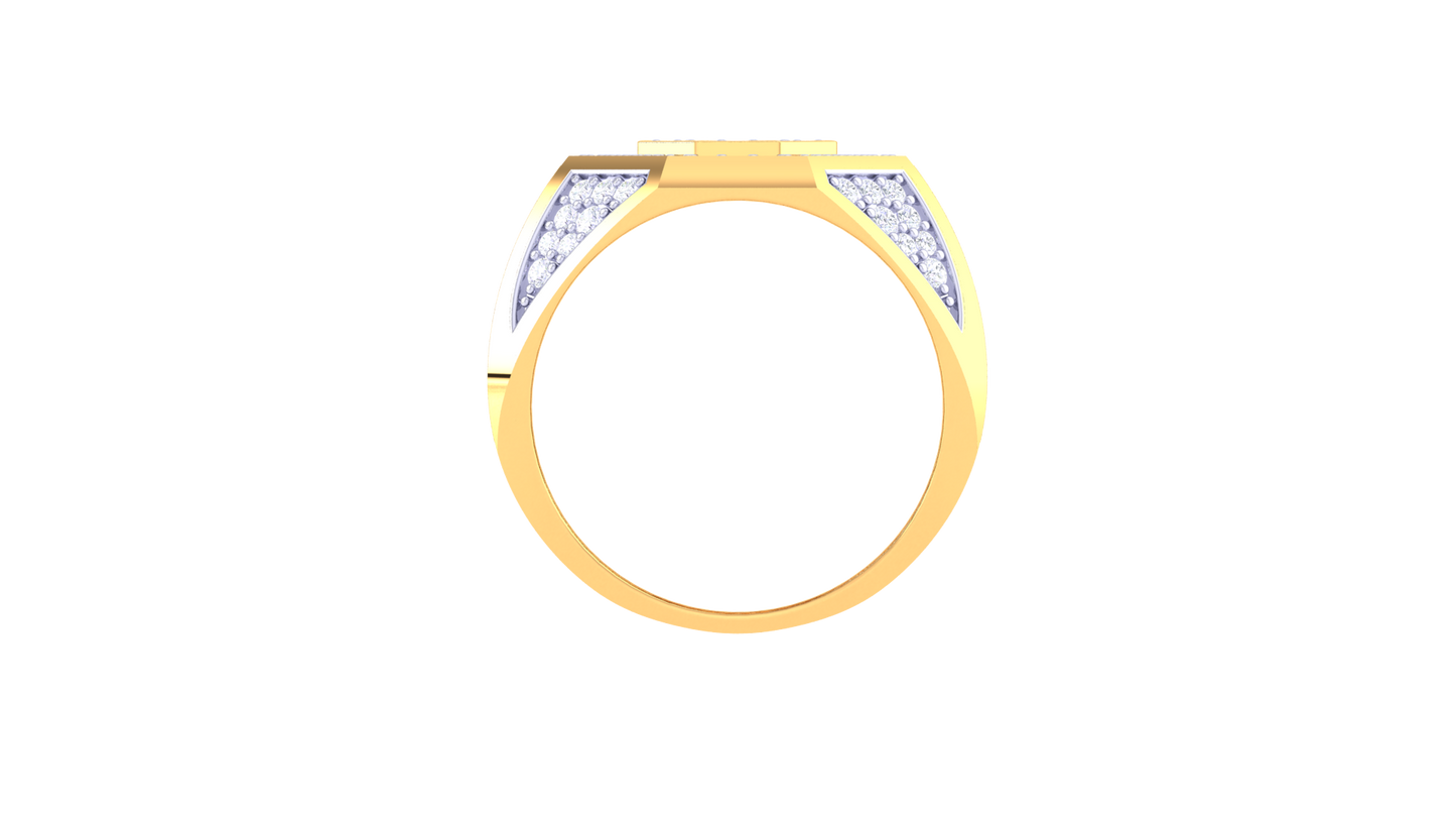 Éclat Octogone Prestige – 0.86 Ct Round Diamond Gold Ring