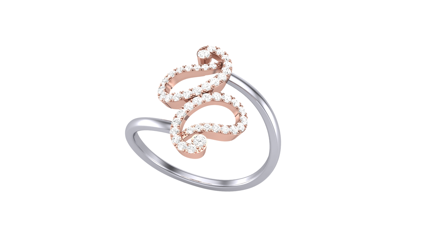 Lumiere Sculpted Grace Dual-Tone Ring - 0.23 Ct Round Diamonds