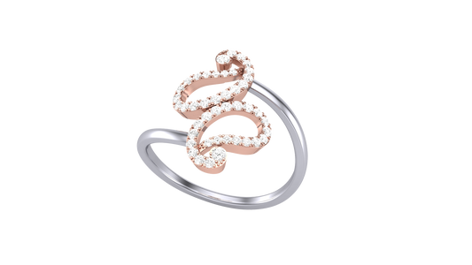 Lumiere Sculpted Grace Dual-Tone Ring - 0.23 Ct Round Diamonds