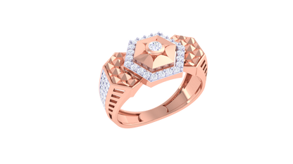 Iconique Hexa Signature – 0.5 Ct Round Diamond Gold Ring