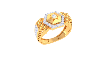 Iconique Hexa Signature – 0.5 Ct Round Diamond Gold Ring