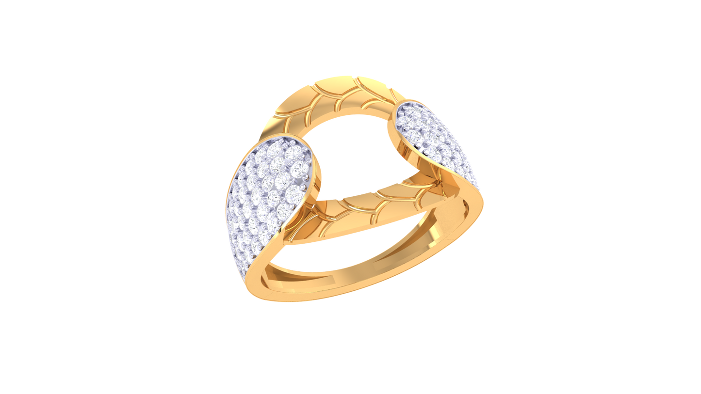 Lumiere Twin Leaf Rose Gold Ring With 0.66 Ct Brilliant Cut Diamonds – Open Elegance and Nature-Inspired Sparkle