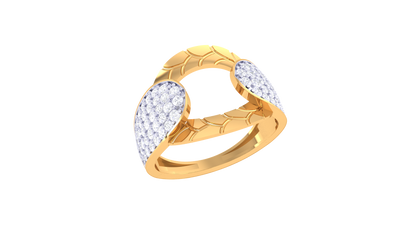 Lumiere Twin Leaf Rose Gold Ring With 0.66 Ct Brilliant Cut Diamonds – Open Elegance and Nature-Inspired Sparkle