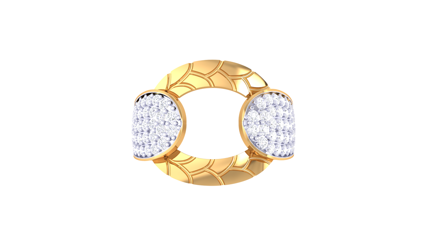 Lumiere Twin Leaf Rose Gold Ring With 0.66 Ct Brilliant Cut Diamonds – Open Elegance and Nature-Inspired Sparkle