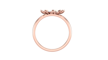 Eclat Blooming Petal Ring in Rose Gold - 0.07 Ct Round Diamond Cluster