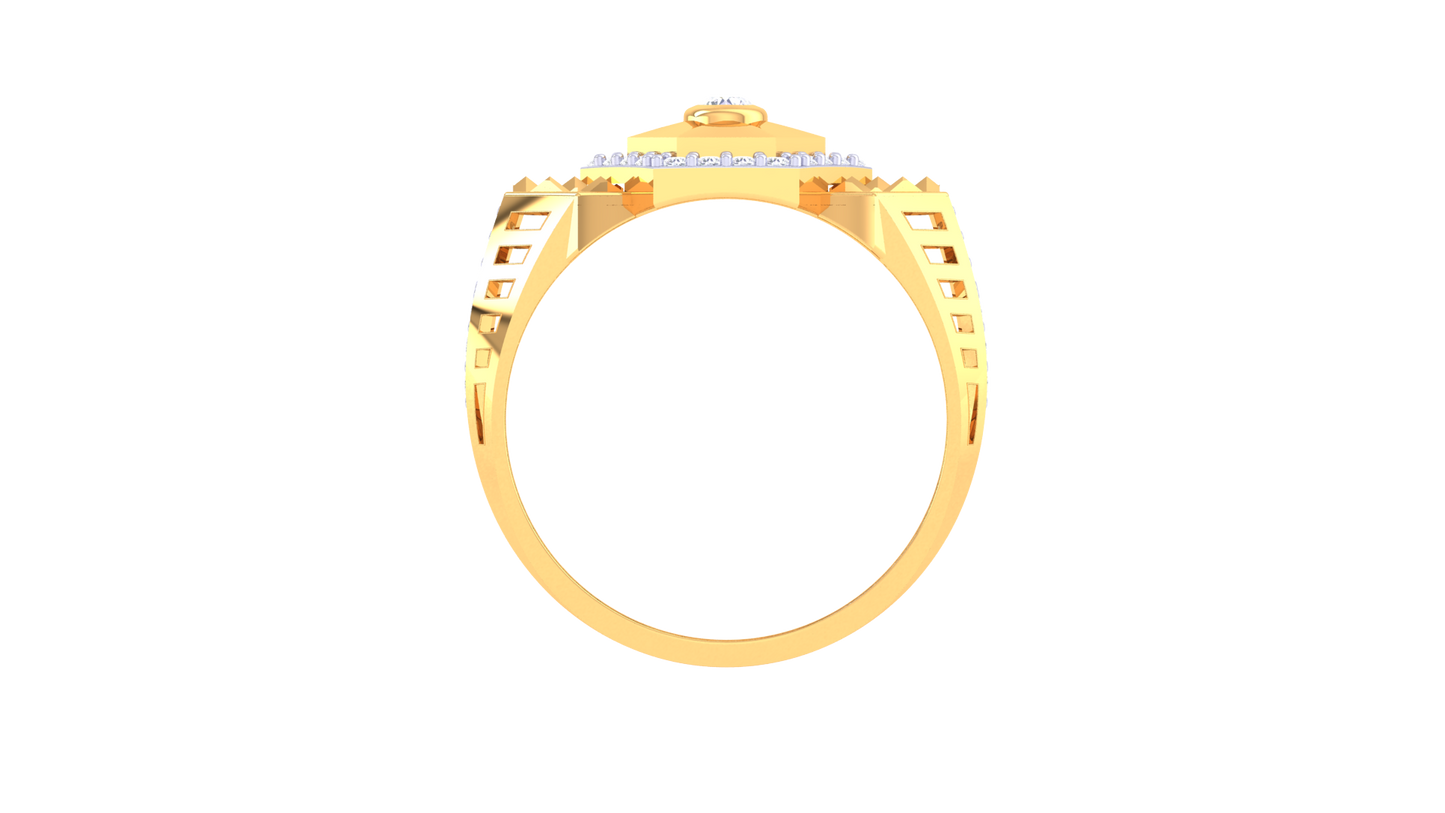 Iconique Hexa Signature – 0.5 Ct Round Diamond Gold Ring