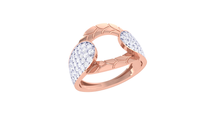Lumiere Twin Leaf Rose Gold Ring With 0.66 Ct Brilliant Cut Diamonds – Open Elegance and Nature-Inspired Sparkle