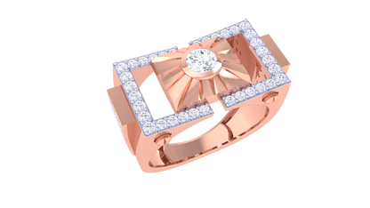 Éclat Solstice Structure – 0.86 Ct Round Diamond Gold Ring