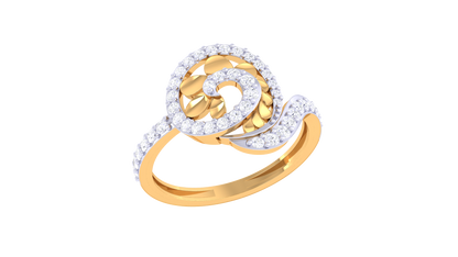 Lumiere Whispers of Radiance Ring In Rose Gold - 0.38 Ct Brilliant Cut Diamond Swirl