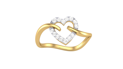 Lumiere Heart flow Ring In Gold - 0.14 Ct Round Diamonds