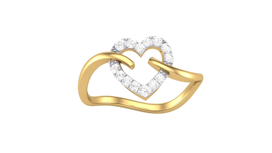 Lumiere Heart flow Ring In Gold - 0.14 Ct Round Diamonds
