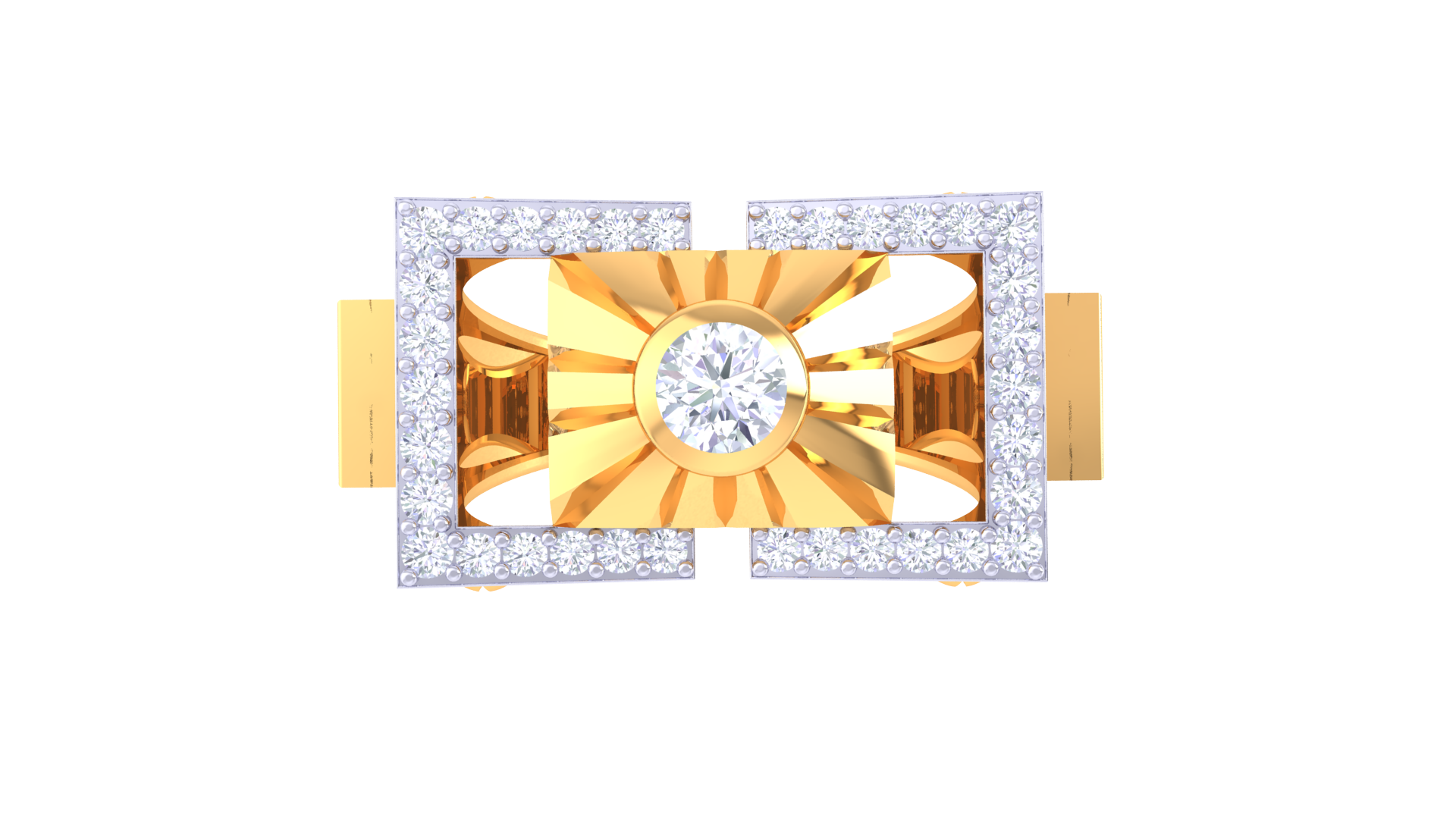 Solstice Diamond Line Éclat Solstice Structure – 0.86 Ct Round Diamond Gold Ring – Starlit ...