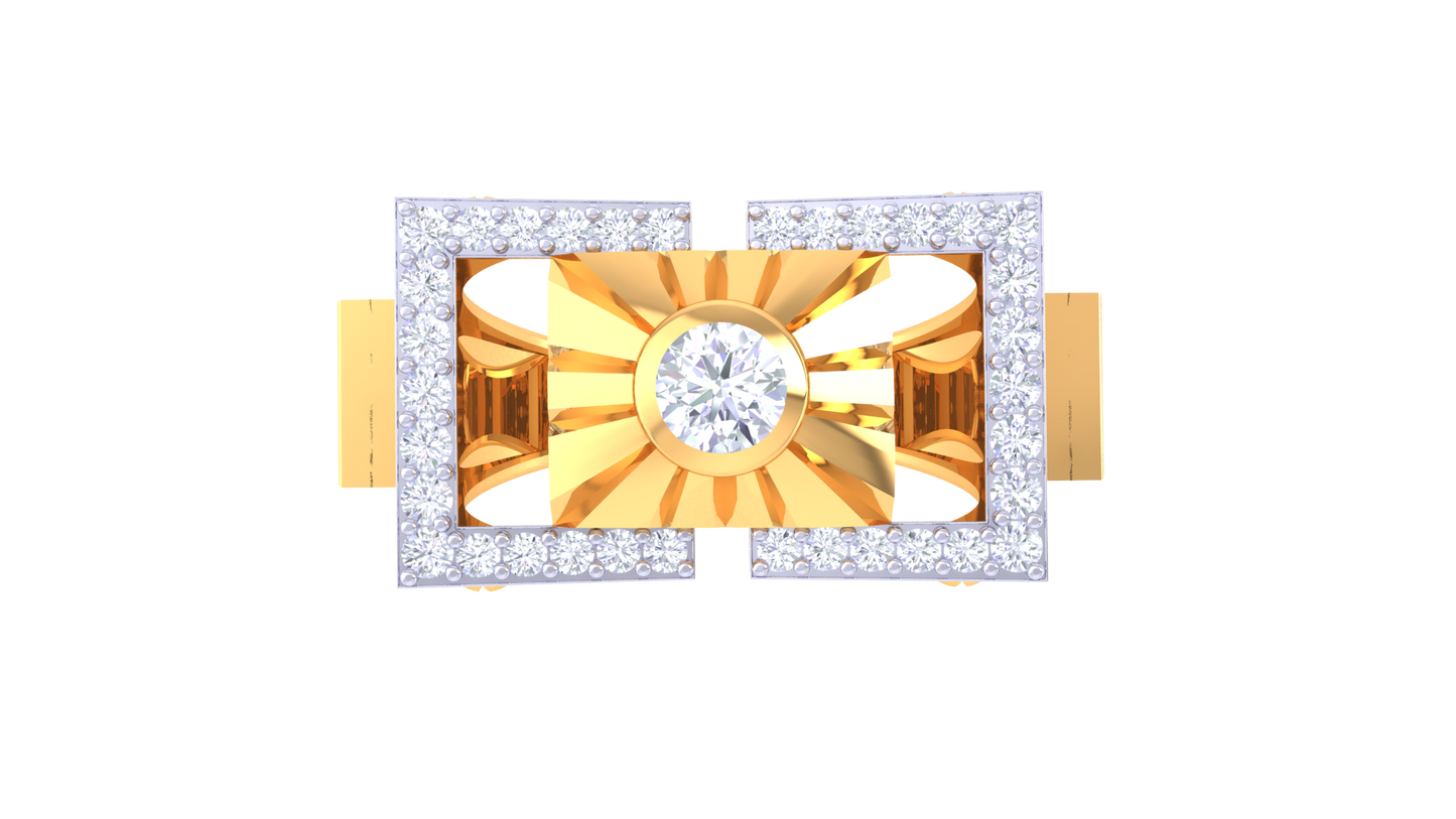 Éclat Solstice Structure – 0.86 Ct Round Diamond Gold Ring