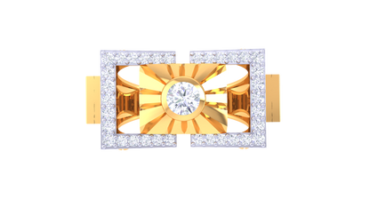 Éclat Solstice Structure – 0.86 Ct Round Diamond Gold Ring