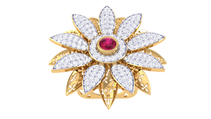 Artisan Blooming Radiance Rose Gold Ring – 0.91 Ct Brilliant Cut Diamonds