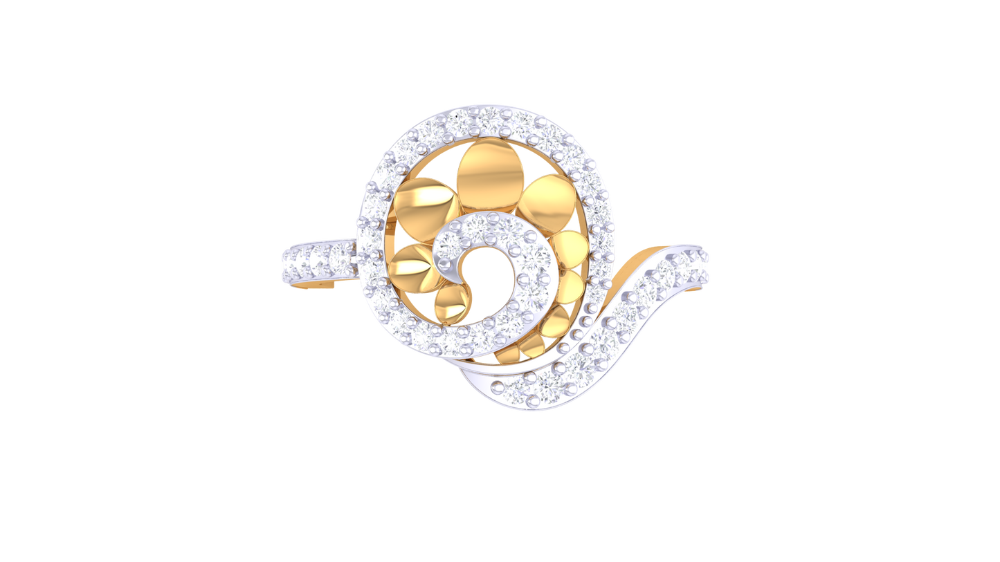 Lumiere Whispers of Radiance Ring In Rose Gold - 0.38 Ct Brilliant Cut Diamond Swirl