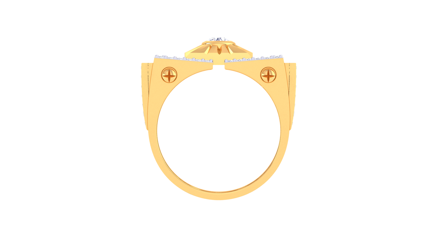 Éclat Solstice Structure – 0.86 Ct Round Diamond Gold Ring