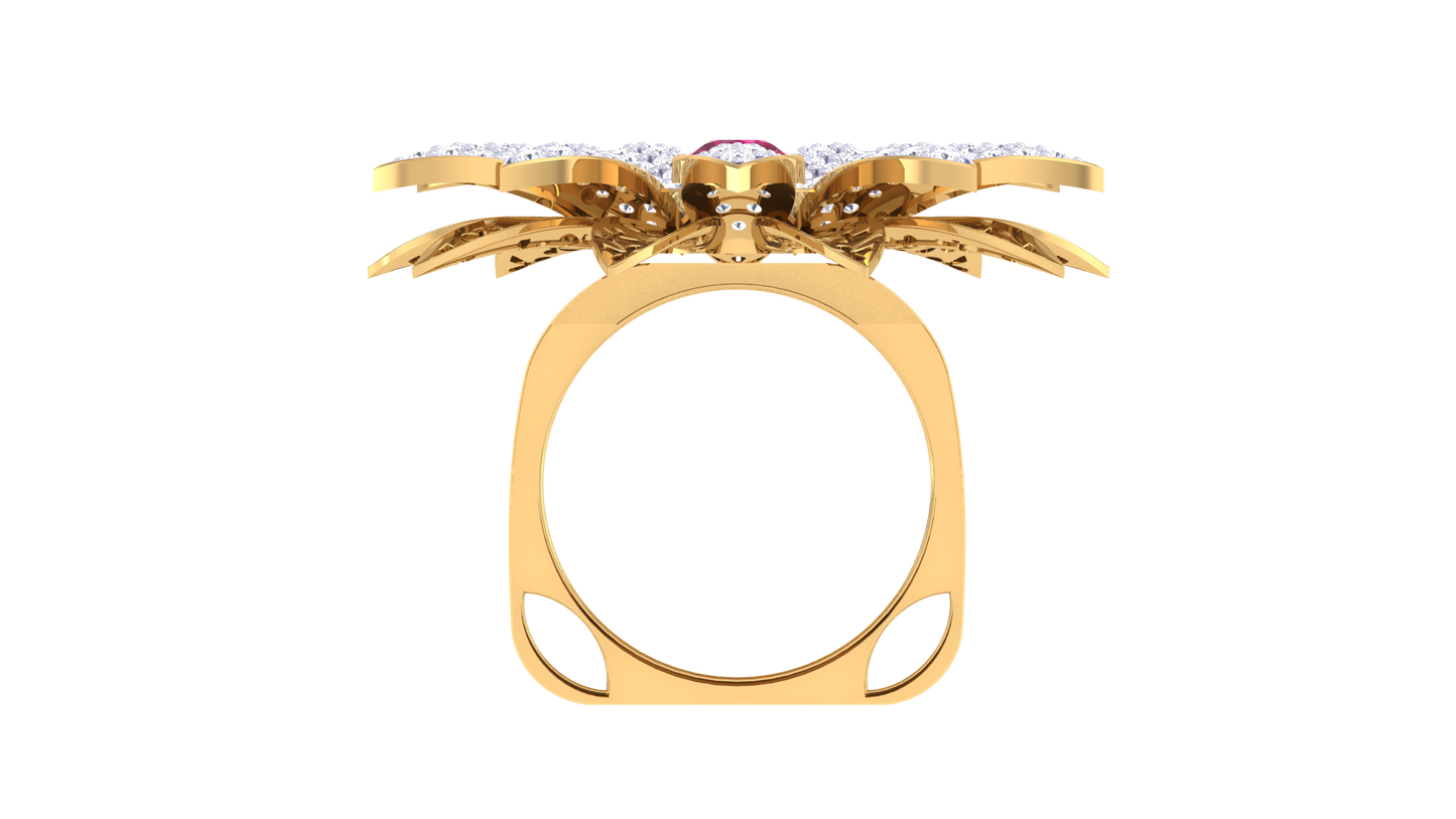 Artisan Blooming Radiance Rose Gold Ring – 0.91 Ct Brilliant Cut Diamonds