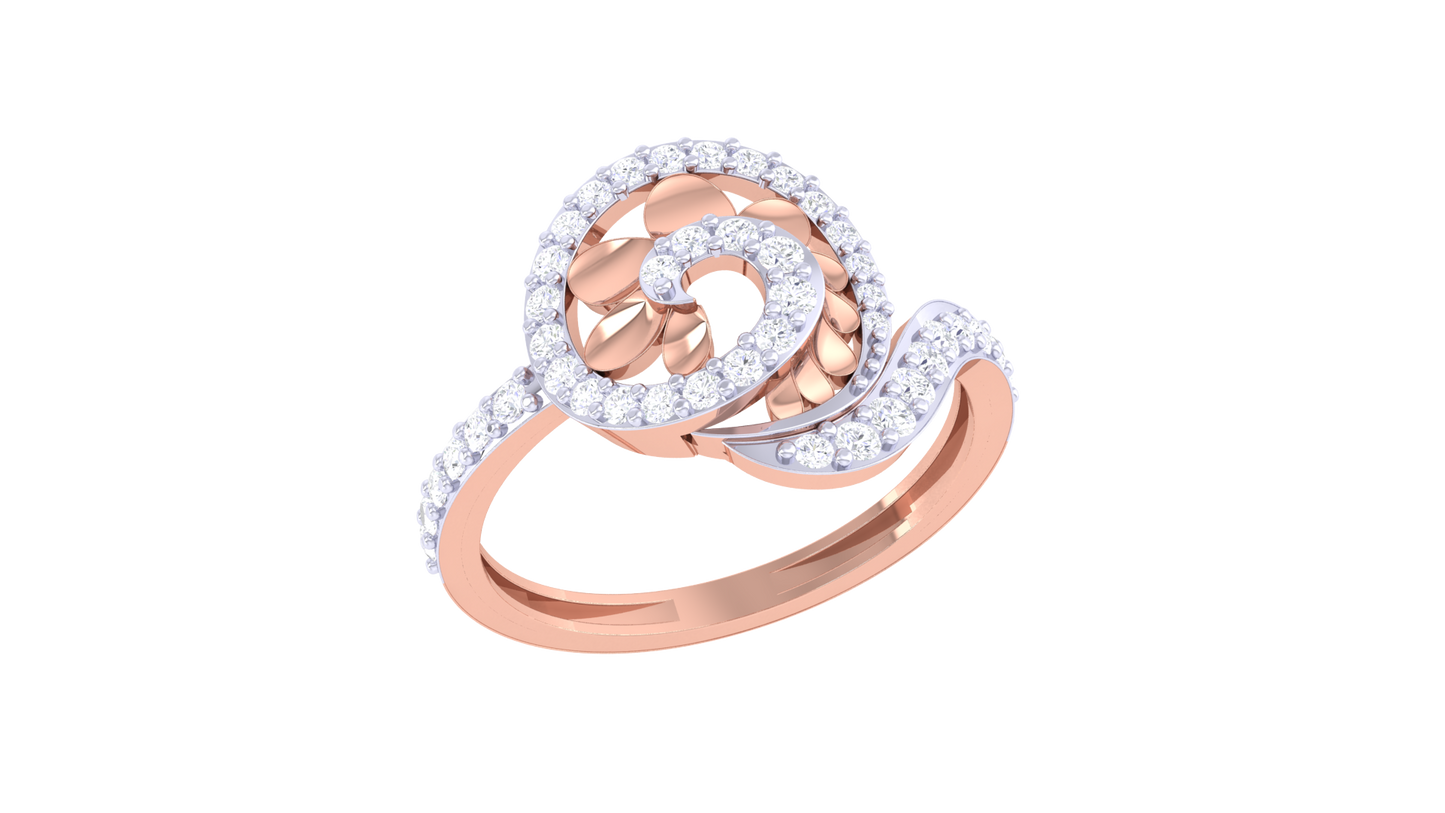 Lumiere Whispers of Radiance Ring In Rose Gold - 0.38 Ct Brilliant Cut Diamond Swirl