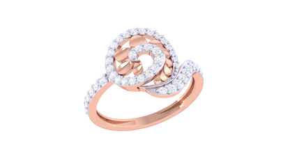 Lumiere Whispers of Radiance Ring In Rose Gold - 0.38 Ct Brilliant Cut Diamond Swirl