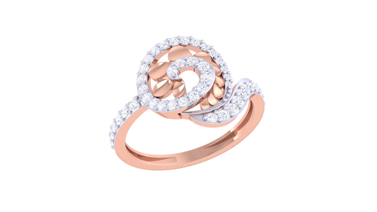 Lumiere Whispers of Radiance Ring In Rose Gold - 0.38 Ct Brilliant Cut Diamond Swirl