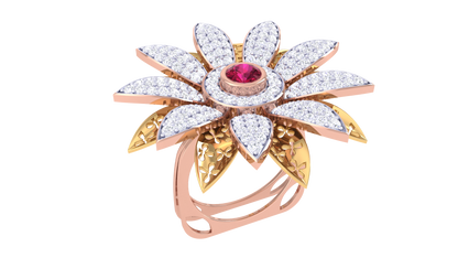 Artisan Blooming Radiance Rose Gold Ring – 0.91 Ct Brilliant Cut Diamonds