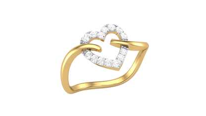 Lumiere Heart flow Ring In Gold - 0.14 Ct Round Diamonds