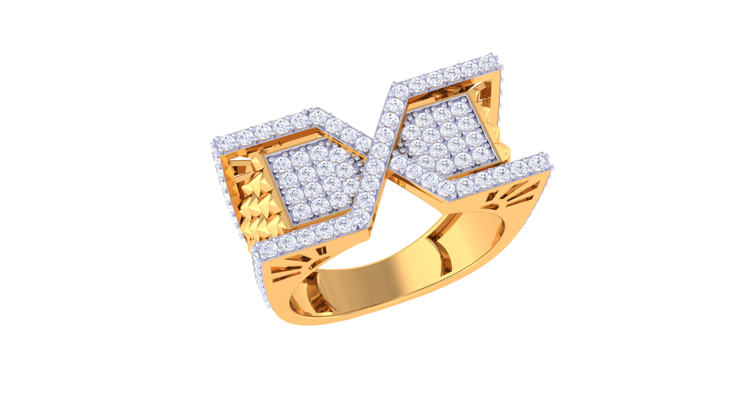 Éclat Prisma Forte – 0.97 Ct Round Diamond Gold Ring