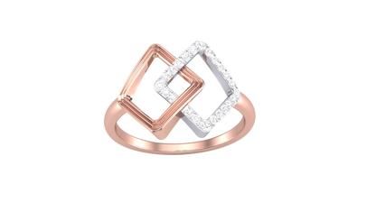 Lumiere Interlock Radiance Ring In Rose Gold - 0.14 Ct Round Diamonds