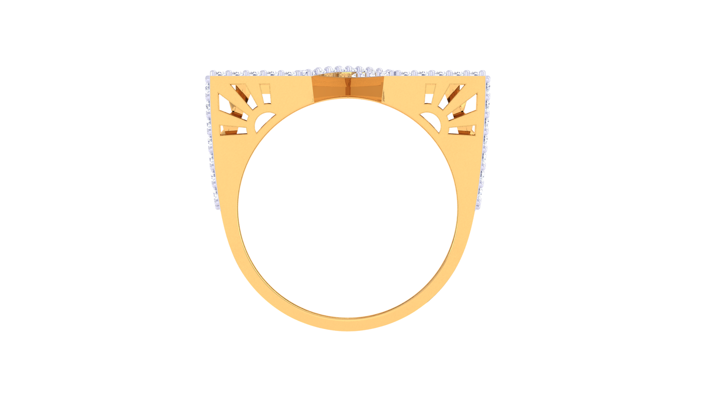 Éclat Prisma Forte – 0.97 Ct Round Diamond Gold Ring