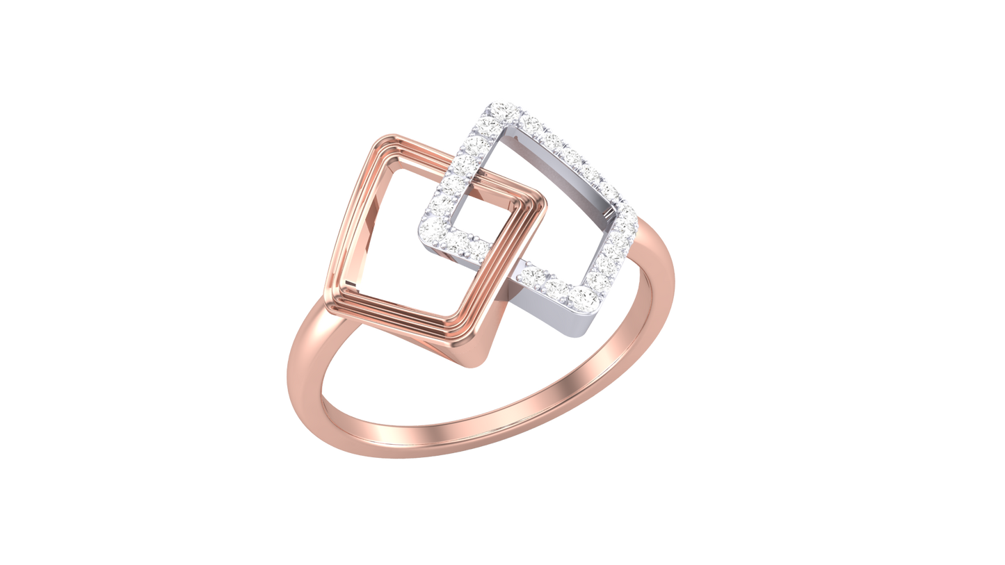 Lumiere Interlock Radiance Ring In Rose Gold - 0.14 Ct Round Diamonds
