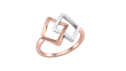 Lumiere Interlock Radiance Ring In Rose Gold - 0.14 Ct Round Diamonds
