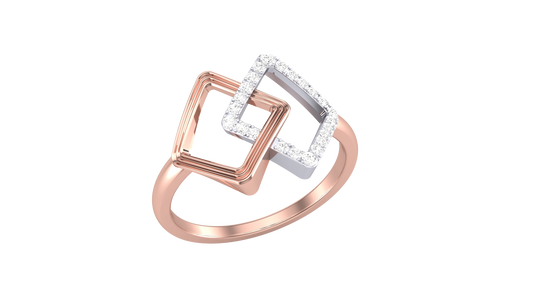 Lumiere Interlock Radiance Ring In Rose Gold - 0.14 Ct Round Diamonds