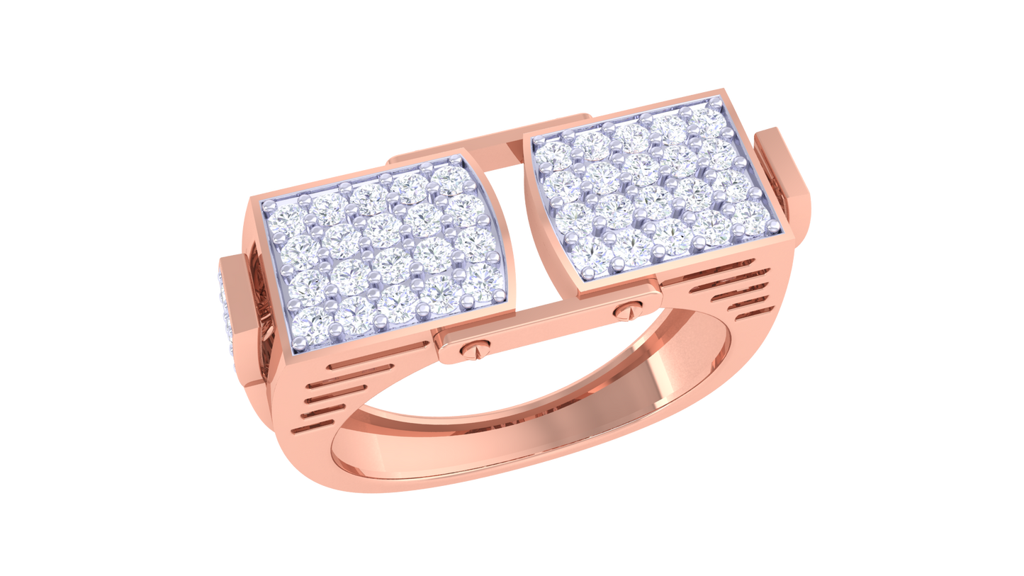 Éclat Gemini Forme – 0.71 Ct Round Diamond Gold Ring