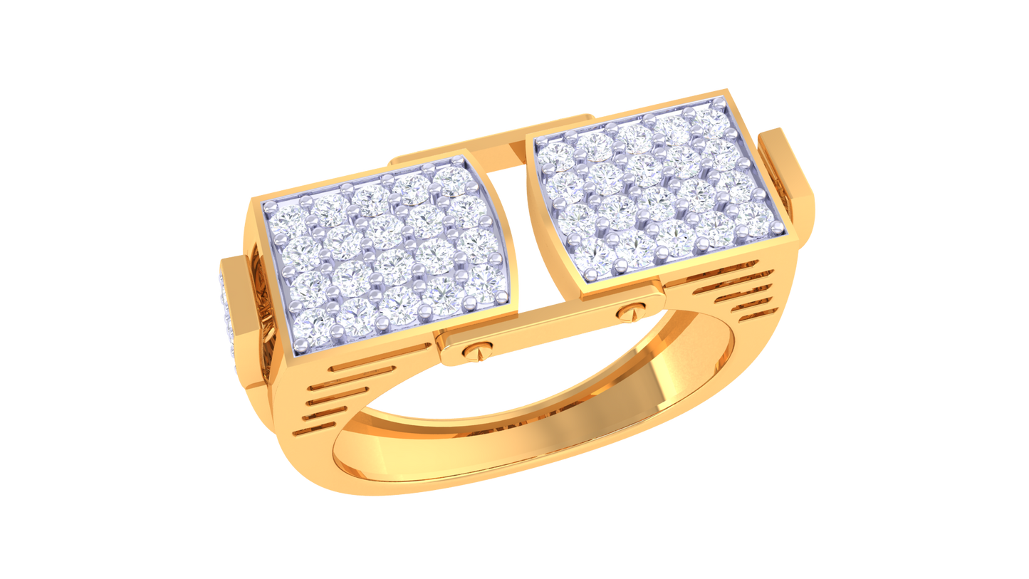 Éclat Gemini Forme – 0.71 Ct Round Diamond Gold Ring