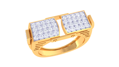 Éclat Gemini Forme – 0.71 Ct Round Diamond Gold Ring