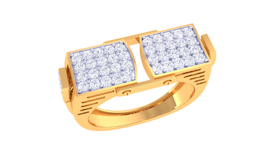 Éclat Gemini Forme – 0.71 Ct Round Diamond Gold Ring