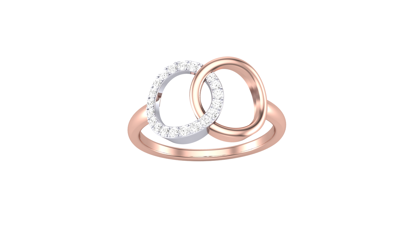 Lumiere Twin frame Ring In Rose Gold – 0.13 Ct Round Diamond