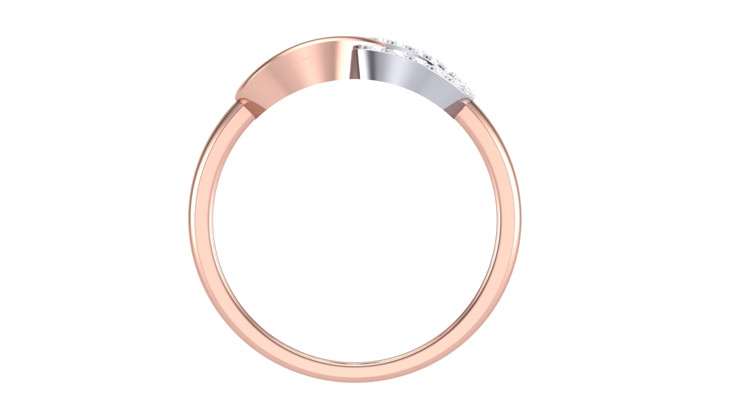 Lumiere Twin frame Ring In Rose Gold – 0.13 Ct Round Diamond