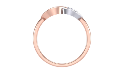 Lumiere Twin frame Ring In Rose Gold – 0.13 Ct Round Diamond