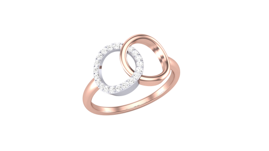 Lumiere Twin frame Ring In Rose Gold – 0.13 Ct Round Diamond