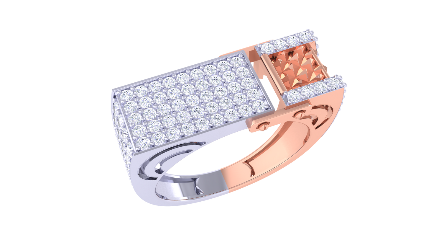 Éclat Axis Moderne – 0.84 Ct Round Diamond Gold Ring