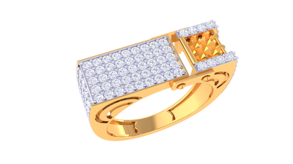 Éclat Axis Moderne – 0.84 Ct Round Diamond Gold Ring