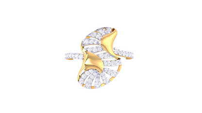 Lumiere Whispering Leaves Yellow Gold Ring – 0.37 Ct Brilliant Cut diamonds