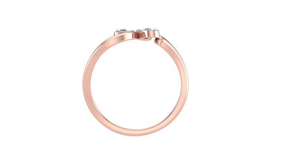 Eclat Vintage Petal Ring In Rose Gold - 0.11 Ct Round Diamonds
