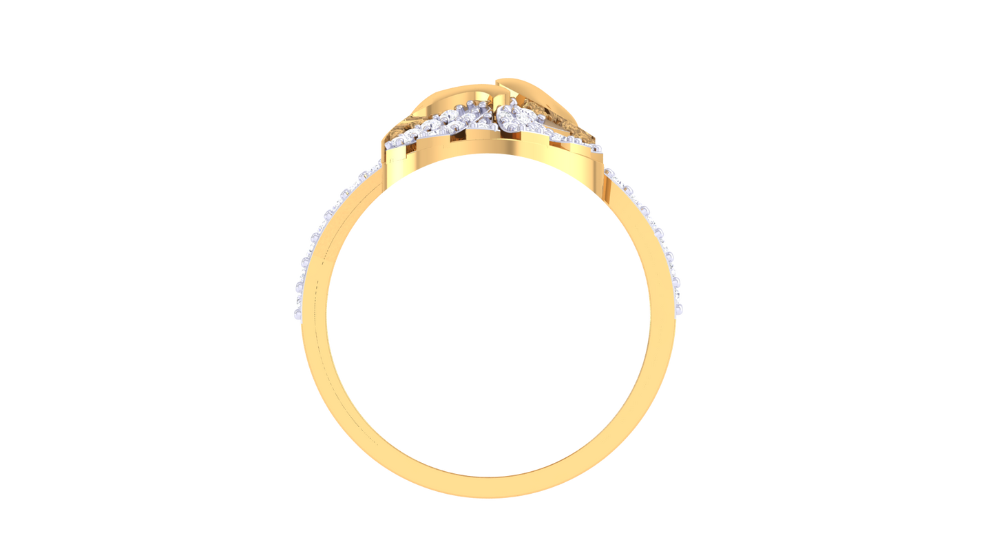 Lumiere Whispering Leaves Yellow Gold Ring – 0.37 Ct Brilliant Cut diamonds