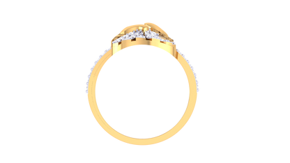 Lumiere Whispering Leaves Yellow Gold Ring – 0.37 Ct Brilliant Cut diamonds