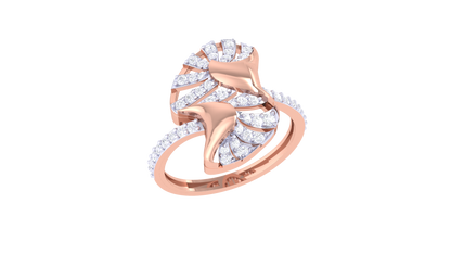 Lumiere Whispering Leaves Yellow Gold Ring – 0.37 Ct Brilliant Cut diamonds